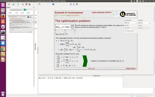 Screenshot of editing formula