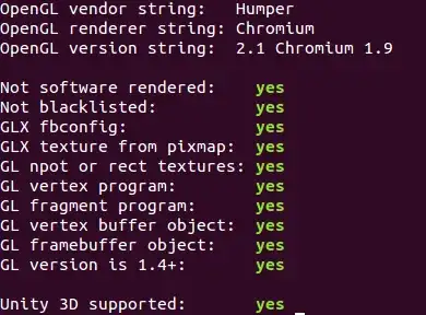 screenshot of the Unity test