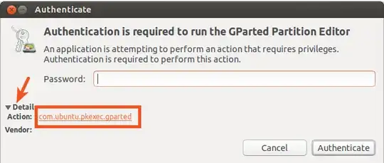 gparted authenticate - details