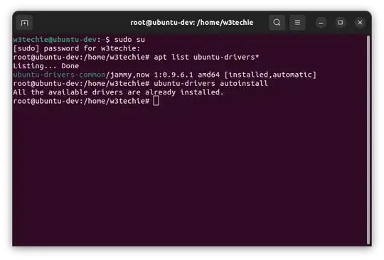 Ubuntu drivers autoinstall