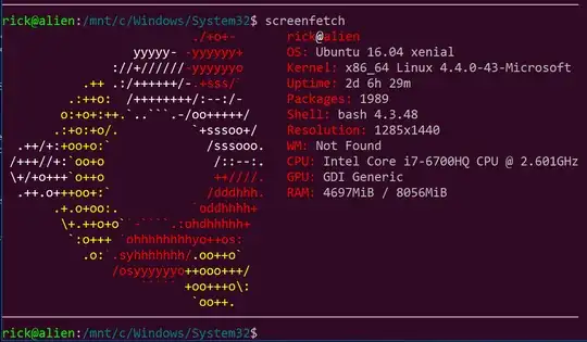WSL Bash screenfetch