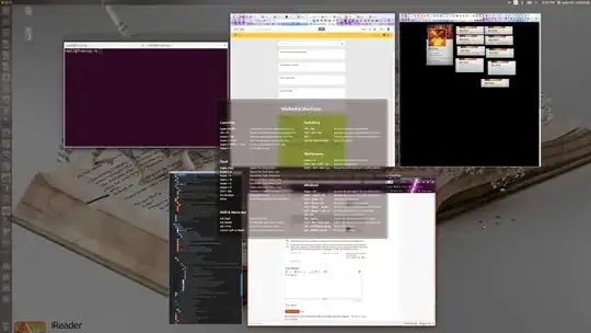 Example screenshot showing visual list of open windows in Unity by shortcut pressing Super-W)