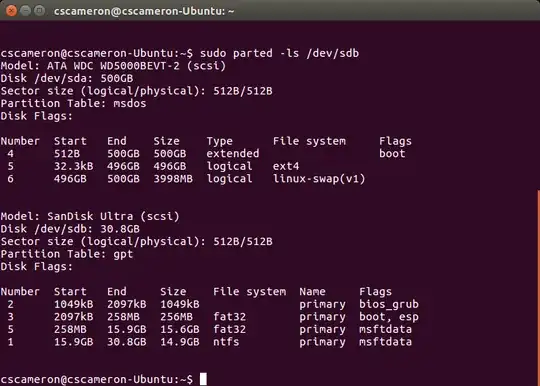 sudo parted -ls  /dev/sdb