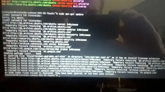 screenshot of "Temporary failure resolving" errors from APT