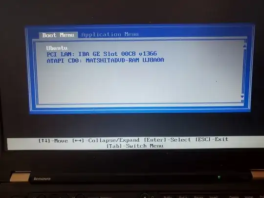 Menu after warm boot