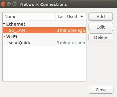 Click Add button to adding new network