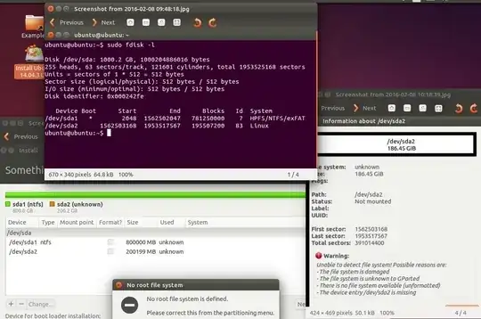 fdisk, reinstall halt, more Gparted info