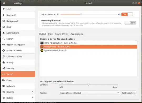 system settings sound menu