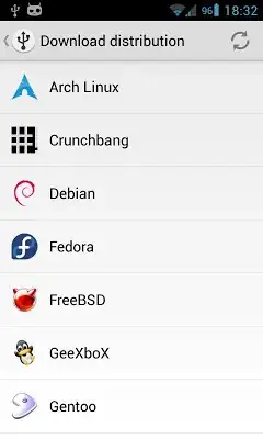 DriveDroid download distro menu
