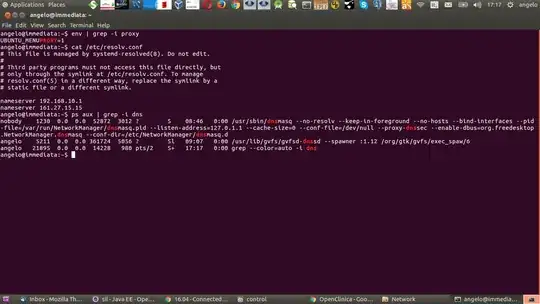 Cat resolv.conf and ps results