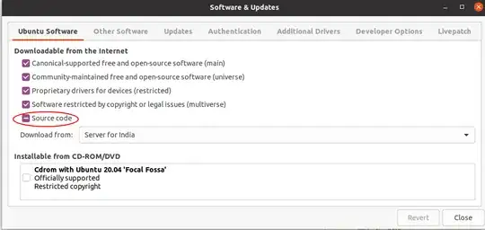 Enable source code in "Software and Updates"