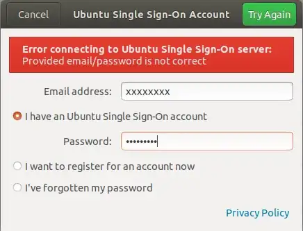 Ubuntu Single Sign On Error