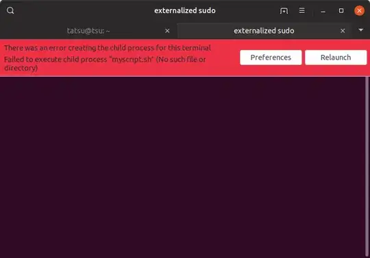 error message in terminal