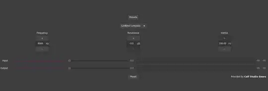 The filter settings being shown.
