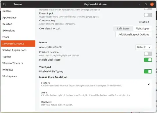gnome tweaks mouse settings
