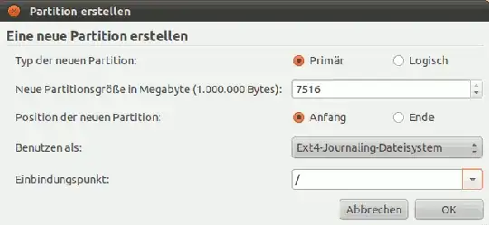 Partion creating dialog