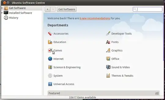 The software categories in Ubuntu Software Centre
