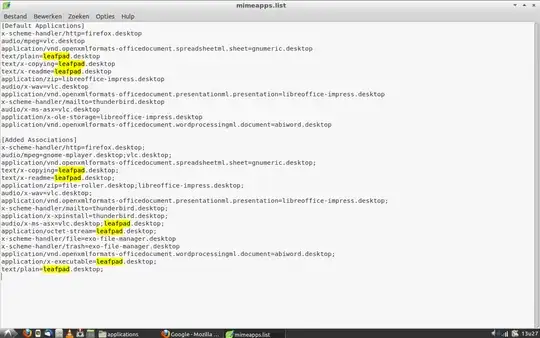 The Leafpad file associations look OK.