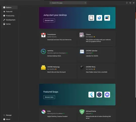 no installed software button in App Center