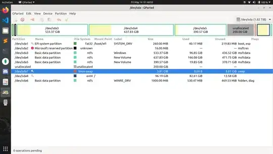 My partitions screenshot