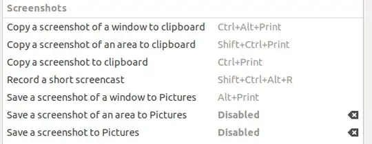 Screenshot section in keyboard settings