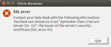 Citrix SSL Error Message