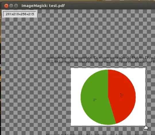 selection of area to crop