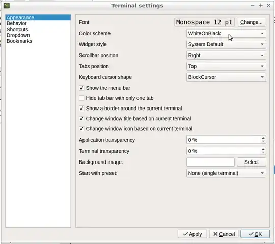 qterminal settings window