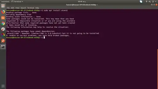 wine 32:i386 depends on libwine:i386 but it is not going to be installed