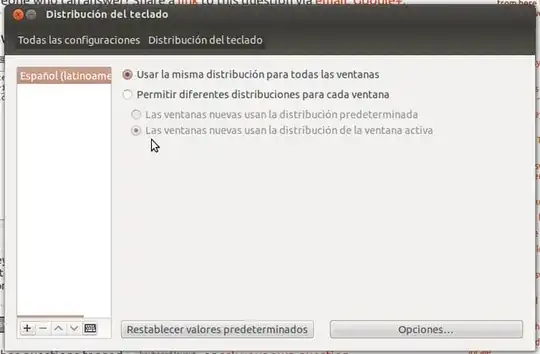 keyboard layout settings window