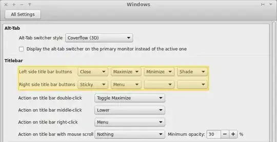 Titlebar section of cinnamon's window settings