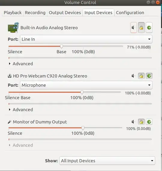 PulseAudio Input Screenshot