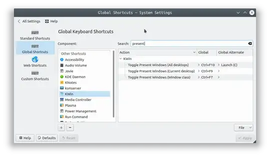 Keyboard shortcut to present windows