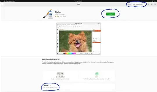 Screenshot showing installation via the Ubuntu Software app