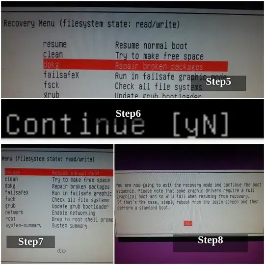 Step 5 to 8 screenshots
