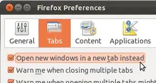tabs preferences