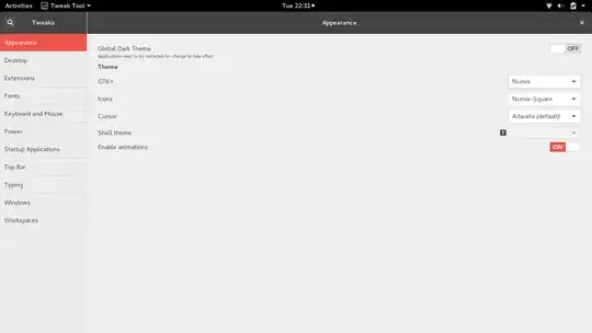 Tweak Tool follows the themes specified