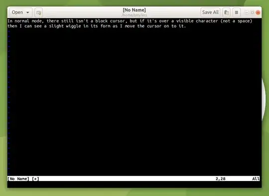 Screenshot of some text in normal mode, in which the two ‘g’s in “wiggle” look pretty much identical, but the spacing seems a bit off, as though the second one has nudged slightly towards the first ‘g’ and away from the ‘l’