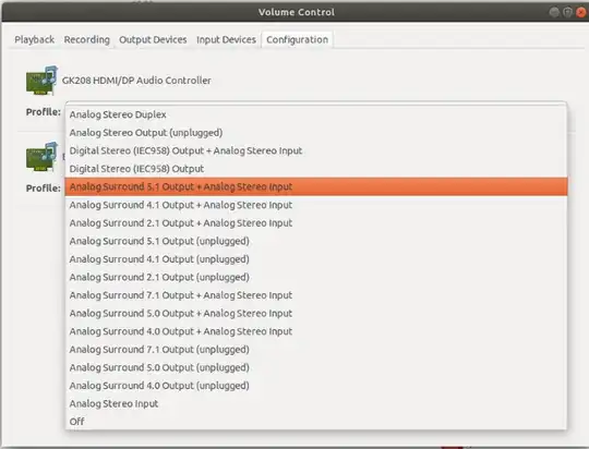 settings for built-in audio