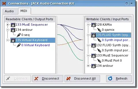 MIDI (ALSA) connections window