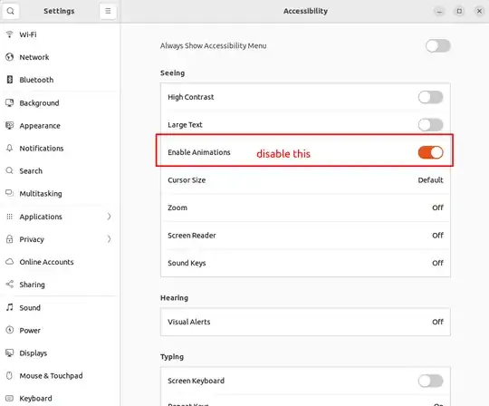 Enable Animations Setting Under Accessibility Menu