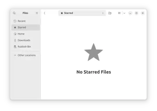 Screenshot of Files without some default folders