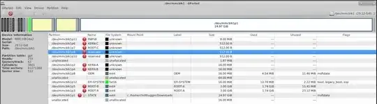 screenshot from gparted