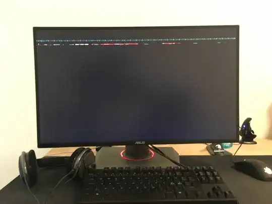 Picture of screen as it freezes on install