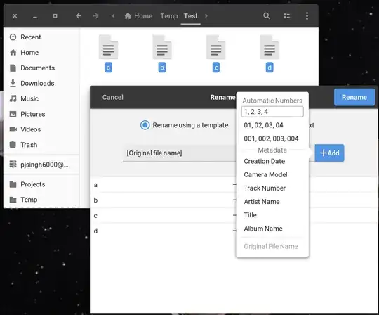 Select "1,2,3,4" in the Rename dialog