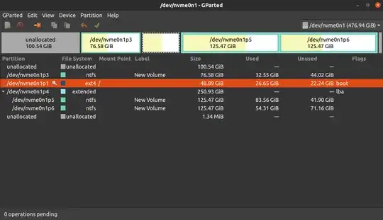 This is my GParted view