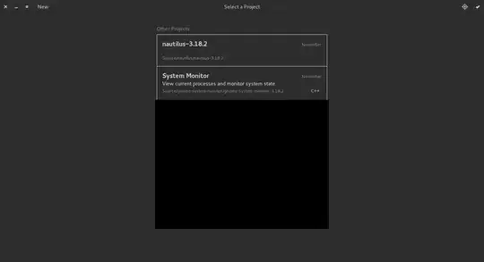 "Select a Project" screen in <code>gnome-builder</code>