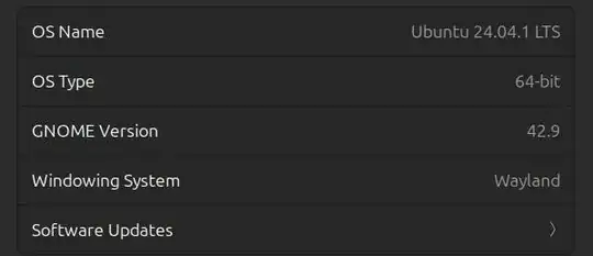see the screenshot of system about