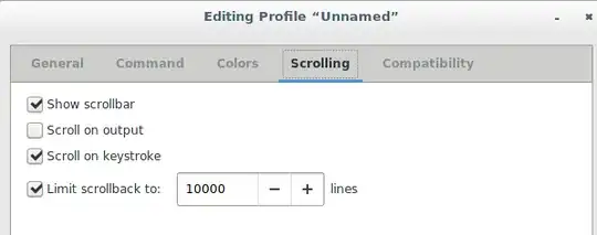 gnome-terminal options screen