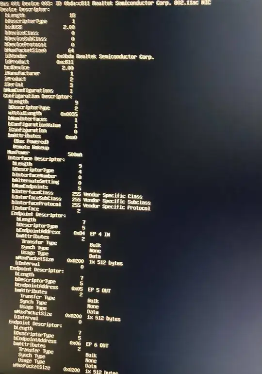 photo of a screen showing a terminal